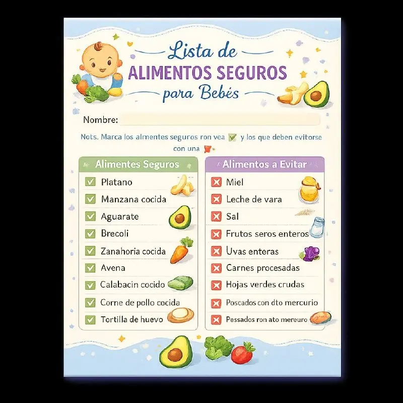 Lista de Alimentos Seguros por Edad